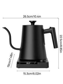 Brutelle 电鹅颈壶咖啡壶恒温电水壶热水锅炉倒茶壶1200瓦快速加热电茶壶自动关机一键保温不锈钢材质1000ML黑色 - 英規插(220-240V) - 查看 9