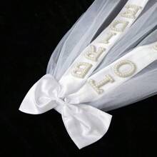 婚礼新娘头纱，“准新娘”头纱，单身派对蝴蝶结头纱，情人节配饰