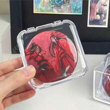 1pc/12pcs Transparent PS Peripheral Badge Holder Sealed Square Display Case - Clear - View 4