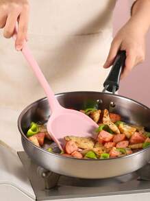 1 件长柄硅胶刮刀，一体式无缝烹饪用具，耐热，不粘，易于清洁且可用洗碗机清洗，适用于烹饪、烘焙、翻鸡蛋、煎饼、汉堡 - 彩色 - 查看 12