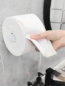 1 pieza Soporte para papel higiénico en forma de U sin taladro - Estantería de almacenamiento minimalista para el baño, dispensador de papel higiénico autoadhesivo, diseño sencillo, material de plástico, fácil de pegar - Multicolor - Ver 4