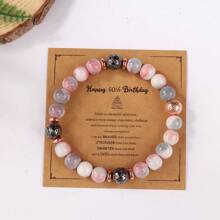 （手工串珠，有一些瑕疵和不平整）送给她的60岁、70岁、50岁生日礼物，妻子串珠手链（带卡片），8毫米串珠，送给夫妇的80岁生日礼物，妮妮、吉吉、奶奶、娜娜，送给60岁以上老年妇女的50岁礼物，孙女，感恩节