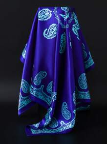 1pc 35.4 Inch Square Scarf, Fashion Printed 90cm Scarf Shawl Neckerchief Luxury Silk Feeling For Women, All Season