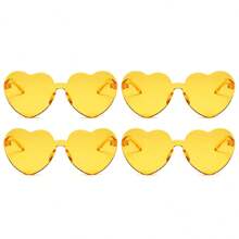 8 pares de gafas con forma de corazón, gafas sin montura de colores brillantes con forma de corazón para fiestas y disfraz para mujeres, en colores neón, forma de corazón, estilo hippie, vintage, de colores mágicos, para fiestas, gafas con forma de corazón de colores claros