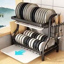 Stainless Steel Dish Drainer Organizer With 2 Tiers - 彩色 - 查看 4