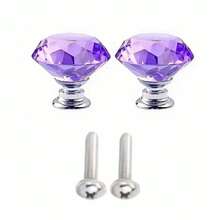 2/5/10pcs Crystal Glass Cabinet Door Knobs, Dresser Furniture Door Handles, Drawer Pulls, 30mm Diamond Shape Drawer Knobs, Suitable For Wardrobe And Cabinet, Cabinet Handles With Screws, Kitchen Drawer Pulls - Multicolor - View 23