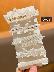 Bộ 5/10/15/30 chiếc kẹp tóc nữ màu be, thời trang và thanh lịch, đính ngọc trai giả, nhiều kiểu dáng kết hợp, phù hợp sử dụng hàng ngày, được đề xuất làm quà tặng phụ kiện tóc cho nữ, kẹp càng cua, kẹp tóc, kẹp tóc cài, kẹp tóc hình cá sấu, phụ kiện đội đầu, ghim cài tóc, quà tặng Ngày của Mẹ - Nhiều màu - Xem 20