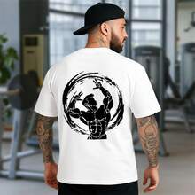 Oversized T-Shirt Premium Mesh Maromba Print Bodybuilder Art Minimalist Streetwear Men's