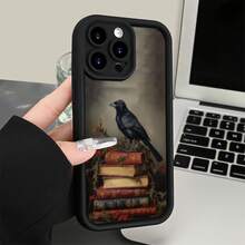Brand New Phone Case With Gap Design, Book Crow Pattern, Compatible With IPhone 16 15 14 13 12 11 Pro Max Plus 8 7SE2 SE3 XS XR - Color Mixing - View 7