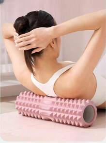 Pink Foam Yoga Massage Roller, Used For Muscle Relaxation And Flexibility - Texture Surface Deep Tissue Massage, Very Suitable For Yoga, Pilates And Fitness Exercise, Yoga Accessories | Texture Roller | Lightweight Roller, Yoga Accessories