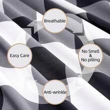 Best Season 4 Piece Bed Sheet Set - Full Size - Soft Microfiber Bedding Sheet Set, Deep Pocket, Stain, Fade & Wrinkle Resistant (Plaid Black & White), Luxury Comfortable - 格子黑色 - 查看 4