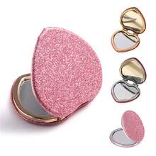 1pc Heart-Shaped Double-Sided Folding Mirrors, Portable Mirrors For Student Dormitories, And Foldable Makeup Mirrors.