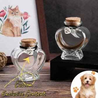 Pet Fur Memorial Jar - Airtight Stainless Steel Keepsake Urn For Ashes/Hair, Laser Engraved Name & Paw Print, Loss Of Pet Comfort Gift