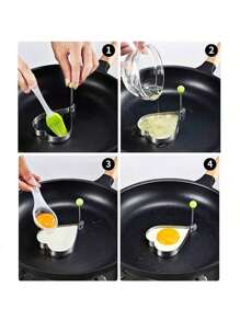 1 件加厚不锈钢心形鸡蛋模具、创意鸡蛋圈模具、不粘易清洗鸡蛋造型器、早餐鸡蛋烹饪工具、厨房 DIY 心形鸡蛋模具、耐热鸡蛋制作器、有助于制作完美的心形煎蛋、厨房烹饪小工具、适用于厨房、烘焙、早餐、午餐鸡蛋制作、厨房配件、厨房必需品、厨房工具、厨房用品、烘焙用品（颜色随机） - 彩色 - 查看 6