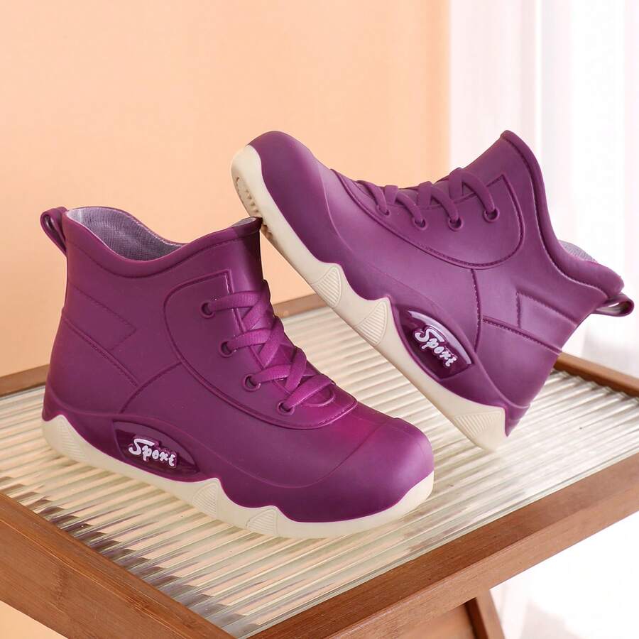 1 Pair Outdoor PVC Splice Beach Rainboots, Suitable For Outdoor Sports, Beach, All Season/Spring & Summer