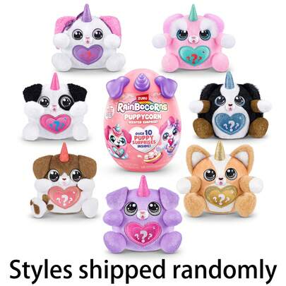  ZURU Rainbocorns Puppycorn 猎犬香味惊喜 - 惊喜开箱毛绒玩具，女孩香味小狗毛绒玩具