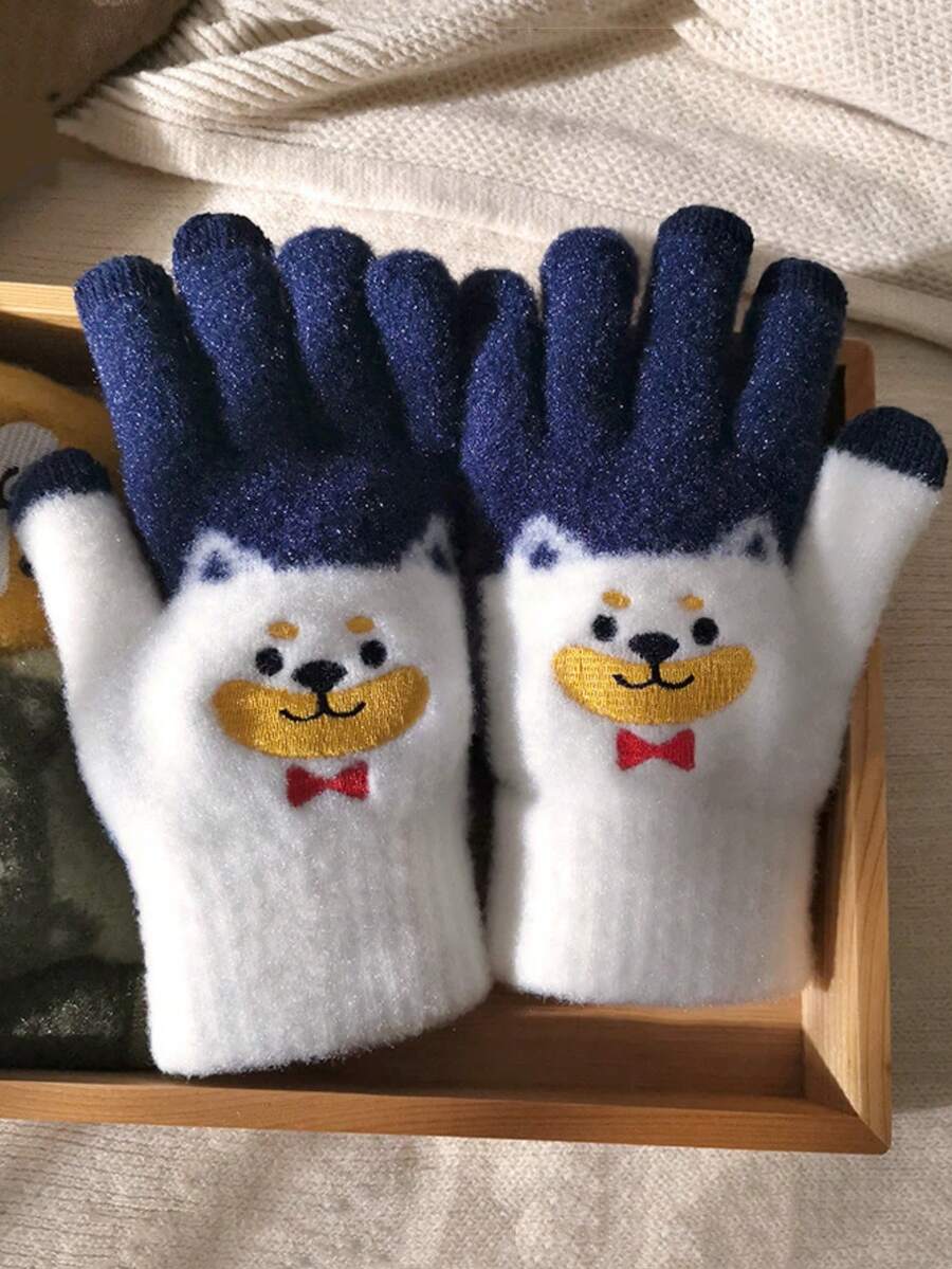 Damskie rękawiczki dzianinowe, śliczne, grube, ciepłe rękawiczki dzianinowe dla uczniów, odpowiednie do aktywności na świeżym powietrzu, takich jak jazda na rowerze czy wędrówki zimą