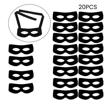 1/5/10/20pcs Zorro Eye Mask, Black Felt Half Face Mask For Cosplay, Role-Playing, Masquerade, Theme Parties, Stage Performance, Movie Props