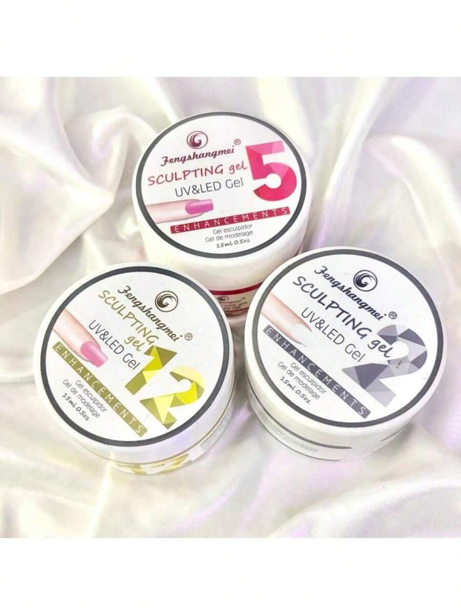 Kit With 3 Gels For Nail Construction Led UV Sculpting Fengshangmei 15ml/30ml FENGSHANGMEI