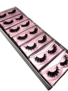 10/16/21 Pairs Fluffy&Thick 3D False Eyelashes With Glitter Paper Box,Lashes Bulk Christmas Gifts,3D Cat Eye Eyelashes Natural Soft,Protable, Makeup Manga Lashes,Dramatic Messy Mink Lashes Wispy, Individual Package Faux Mink Lashes Wholesale - 黑色 - 查看 7