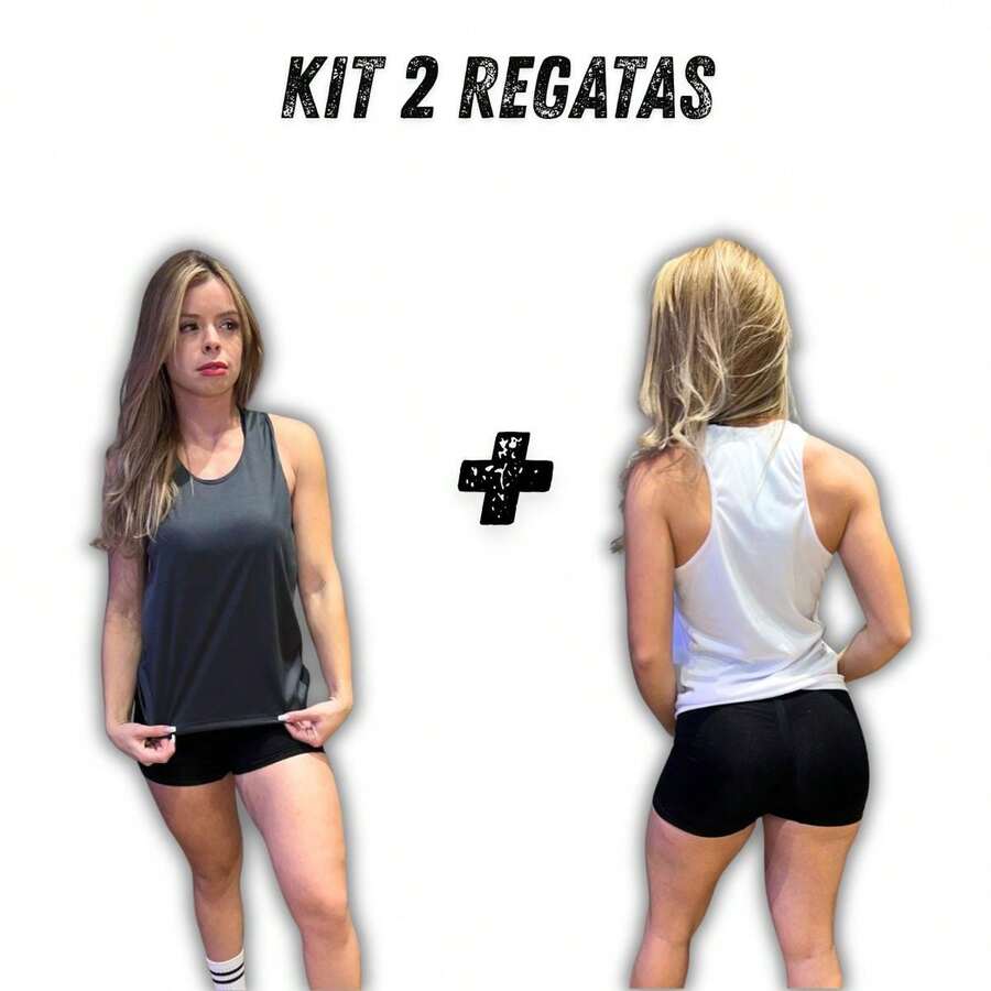 KIT OF 2 SWIMMER GYM T-SHIRTS - STYLE AND COMFORT FOR YOUR WORKOUT - 灰色和白色 - 查看 1
