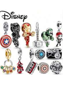 Disney Dije de carruaje encantado con diamantes de laboratorio, apto para brazaletes, joyas de plata de ley 925 para mujer, conmemorativo del 100th Aniversario de Disney