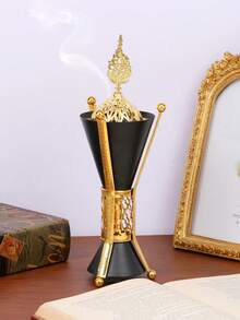 1 Peça/1 Conjunto Queimador de Incenso/Suporte de Incenso de Metal Leve e Luxuoso, Queimador de Incenso de Estilo Árabe do Oriente Médio, Pode Ser Usado Como Difusor de Aromaterapia, Queimador de Aromaterapia, Usado na Decoração Doméstica, Quarto, Sala de Estar (Como Peça Central), Escritório, Lugar de Ioga e Festa, Criando uma Atmosfera Elegante. Também Pode Ser Usado para Decoração da Casa. Este Queimador de Aromaterapia é o Presente Ideal para Feriados