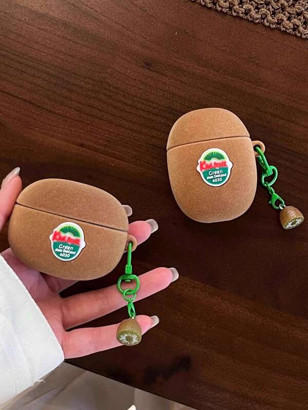 1pc Realistic Kiwi Fruit Design Protective Case For AirPods Pro 2, AirPods 4, AirPods 3, Apple Wireless Bluetooth AirPods 1/2, Silicone Cover (Earphones Not Included)