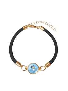 Bluey 1 pieza Pulsera de aleación con diseño de la familia y amigos de la caricatura Blueys, accesorio decorativo de fiesta, accesorio del perro Bluey Bingo, apto para uso diario