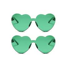8 pares de gafas con forma de corazón, gafas sin montura de colores brillantes con forma de corazón para fiestas y disfraz para mujeres, en colores neón, forma de corazón, estilo hippie, vintage, de colores mágicos, para fiestas, gafas con forma de corazón de colores claros