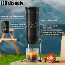 2026 New Intelligent Dual Temperature Coffee Maker, With Digital Display, 2.71 Oz Water Tank Capacity, 5.07 Oz Cup Capacity, 2500mAh*3 Battery - USB Charging, ABS Material, Fast Heating And Electric Espresso, Ideal For Travel And Office, Can Be Used As A Travel Coffee Cup, Also A Fashionable Coffee Maker.