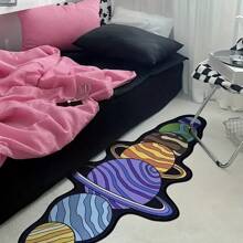 1 块彩色宇宙星球地毯，适用于天文和太空主题家居，卧室装饰地毯，小地毯，地毯，家居装饰，客厅地毯，卧室地毯，客厅装饰，户外地毯，可洗地毯，毛绒地毯，毛绒地毯，秋冬地毯，厚实/蓬松 - 彩色 - 查看 3