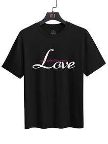 Áo phông Unisex có thể tùy chỉnh: Chọn văn bản bạn cần, Cổ tròn tay ngắn màu đen cổ điển (Cỡ S - XL), Phù hợp cho đội, nhóm và cặp đôi, Dành cho nam và nữ, Món quà tuyệt vời cho gia đình và bạn bè - màu đen - Xem 5