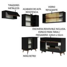 Madesa Gabinete Integral Esquinero 332cm Reims Negro 03 - Negro - Ver 4