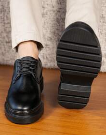 Lorenzo Men's Dress Shoes Black High Sole Elegant Business Parties - 黑色 - 查看 4