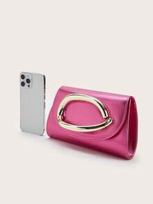 闪亮、耀眼、奢华、迷人、优雅、精致的大号女士手拿包、晚宴包、派对手提包，配有可拆卸链条肩带，适合婚礼、派对、舞会等场合，采用天鹅绒材质，时尚优雅，适合女孩、女士、大学生、年轻职业人士和上班族。 - 玫紅色 - 查看 6