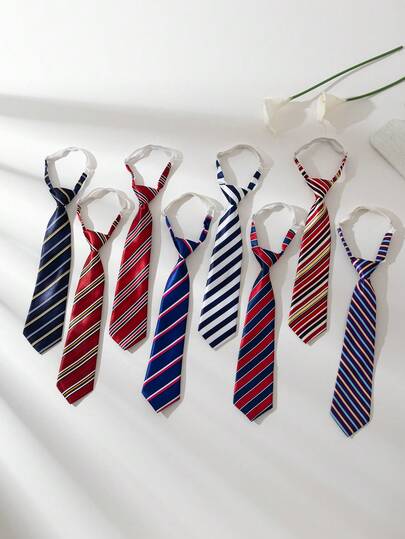 1pc Fashion Striped Tie, Smooth Wrinkle-Free Adjustable Tie Accessory For Students, Performances, Suits, Dress Shirts