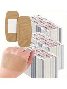 50pcs Extra Large Bandages - Breathable Wound Pads, Suitable For Outdoor First Aid And Sports Injuries, Emergency Wound Dressing, Using Low-Allergenic Adhesive, Providing Strong Protection For Daily Care, Can Be Put In First Aid Kit - Brown - View 1