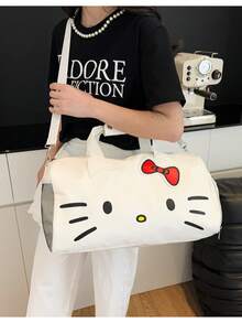 Sanrio 1个女士大号旅行手提包，可爱蝴蝶结单肩包，卡哇伊健身斜挎包，时尚礼物 - 彩色 - 查看 13