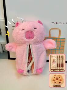 1 Peça Estojo de Lápis Macio e Espaçoso de Estudante Capivara, Estojo de Lápis, Borracha, Régua, Caneta, Armazenamento de Papelaria para Mesa do Campus, Estilo de Escada em Degraus Exibição Conveniente de Boneca, Bolsa Acessório Multifuncional em Tecido para Armazenamento de Pequenos Itens, Bolsa de Armazenamento de Cosméticos Multifuncional, Incluindo Quatro Canetas e Uma Boneca, De Volta às Aulas, Materiais Escolares, Estojo de Lápis, Bolsa Escolar