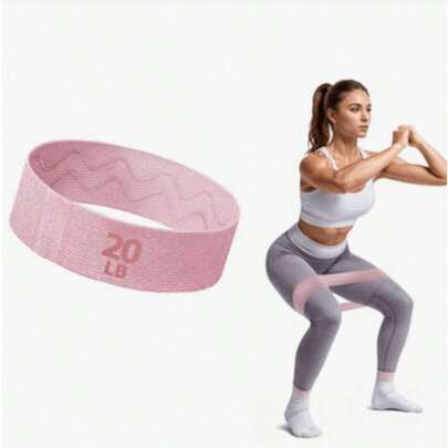 1pc Fabric Resistance Band, Exercise Band Resistance Band For Legs And Butt Yoga Pilates Rehab Booty Bands, Fitness Elastic Bands (Pink) 20LB, Suitable For Beginners