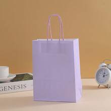 30pcs Light Purple Gift Bags, Simple And High-End, Used For Gift Packaging DIY Item Storage Gift Paper Bags Birthday Gifts Halloween Candy Packaging - 彩色 - 查看 6