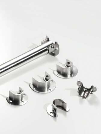 2-8 stuks kaststang eindbeugels, open flens, roestvrij staal U-vormige kaststang socket socket flens mouw kaststang beugel, met schroeven, voor kast douchegordijnroede (32,5 mm/1,27 inch)