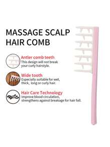 Kamm mit weiten Zähnen für lockiges Haar, Styling-Kamm mit weiten Zähnen, professioneller Friseur-Schneidekamm, Massage-Kunststoffbürste, einfacher Kamm für fluffige Haarwurzeln, Kamm für dickes, fluffiges Haar, Friseurwerkzeuge