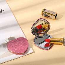 1pc Heart-Shaped Double-Sided Folding Mirrors, Portable Mirrors For Student Dormitories, And Foldable Makeup Mirrors.