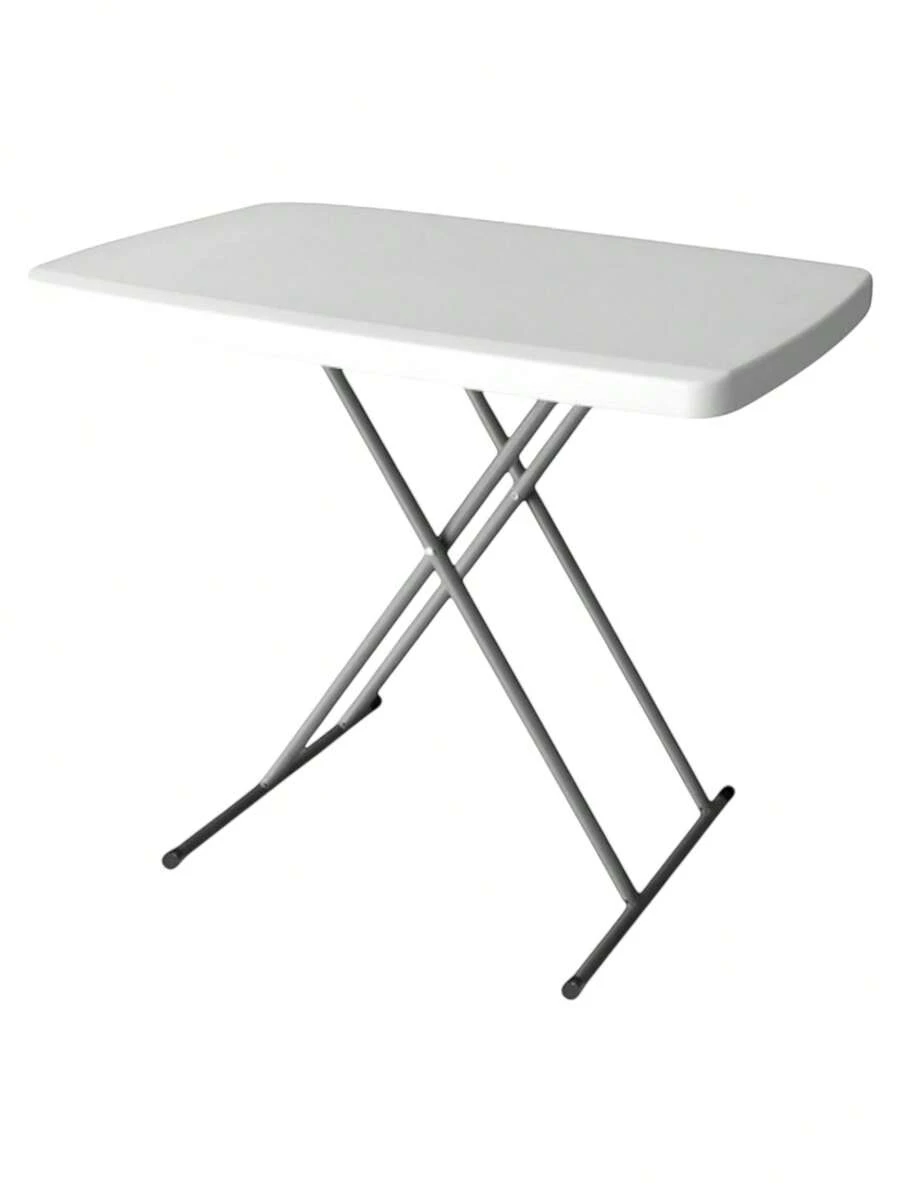 Mesa plegable de plástico auxiliar resistente (ajustable medidas) 75x50 ideal como mesa de trabajo, comedor o para jardín, perfecta para picnic o campismo, soporte 60 kg, diseño compacto y ligero