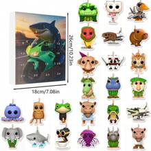 24 stuks/set Tung Tung Tung Sahur Shanhaijing Blind Box Mini 2D Acryl Hanger Leuke Cartoon Decoratie Ornamenten Schooldecoratie Schoolverrassing Slaapzaaldecoratie Terug naar school