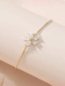 Teenager Luxury Style Flower Shaped Adjustable Bracelet Sweet Suitable For Daily Wear - one-size - View 5