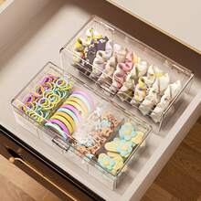 1pc Classic Polished Plastic Jewelry Storage Box With Snap Closure - Dustproof & Waterproof Transparent Desktop Organizer Box, Can Store Necklaces, Rubber Bands, Hair Clips, Hair Ties - Also Suitable As Desktop Jewelry Box, Cable Organizer Box, Small Card And Accessory Storage Box - Clear - View 10