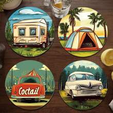 1set/4buc/6buc suporturi pentru pahare de noroi cu diatomee, model de foc de tabără pentru camping, suporturi pentru cafea cu motive florale, decorațiuni multi-ocazie pentru casă și restaurant, cadouri de festival, decorațiuni de masă, decorațiuni zilnice, decorațiuni pentru petreceri tematice.